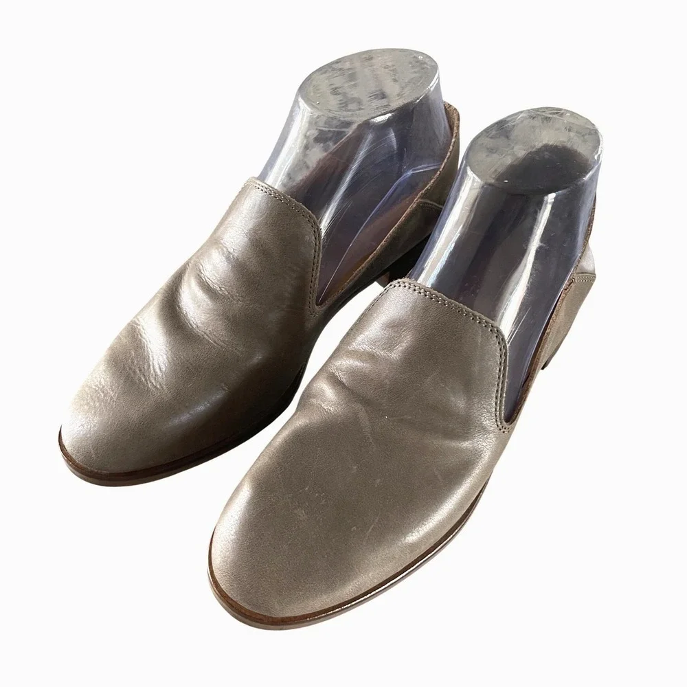 Lucky Brand Cahill Loafers‎ Womens 7 Taupe Leather Minimalist Pointed Toe Flats